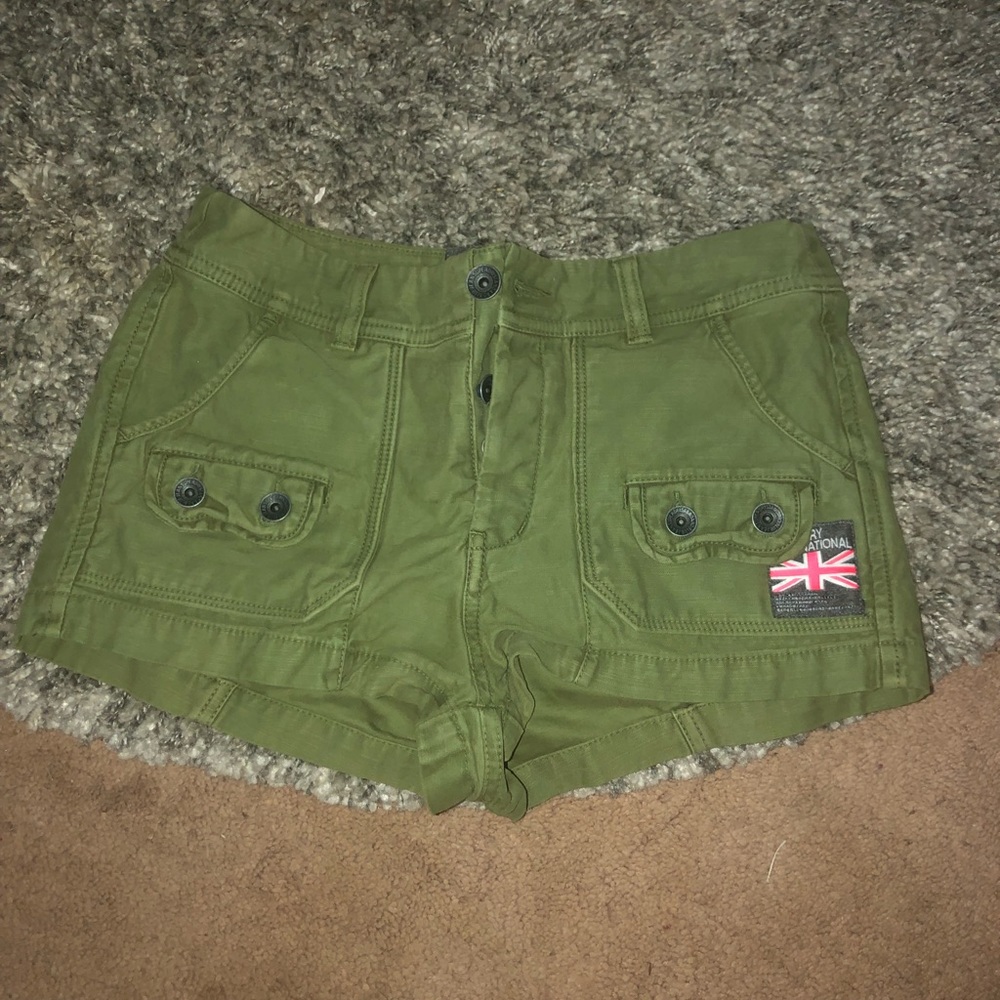 Green army shorts